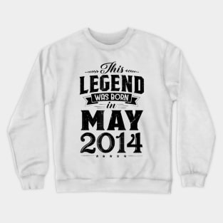 Born In May 2014 Retro Vintage 6 Year Old Birthday, Crewneck Sweatshirt